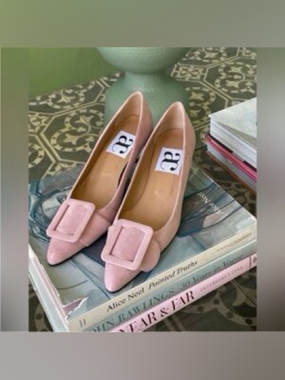 Pink Suede Kitten Heels